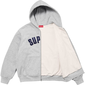 Supreme Arc Thermal Lined Zip Up Hooded Sweatshirt Grey