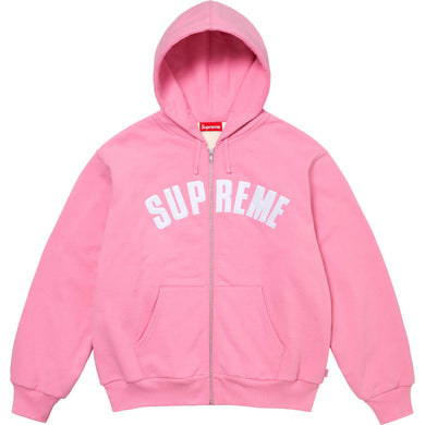 Supreme Arc Thermal Lined Zip Up Hooded Sweatshirt Pink