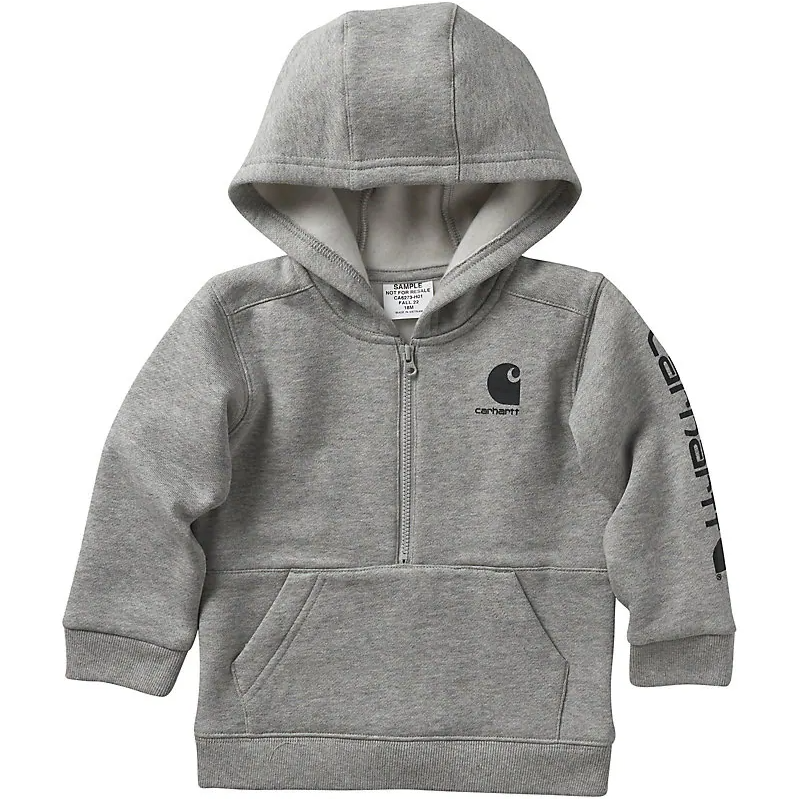 Carhartt Kids Long Sleeve Half Zip Sweatshirt Grey Heather