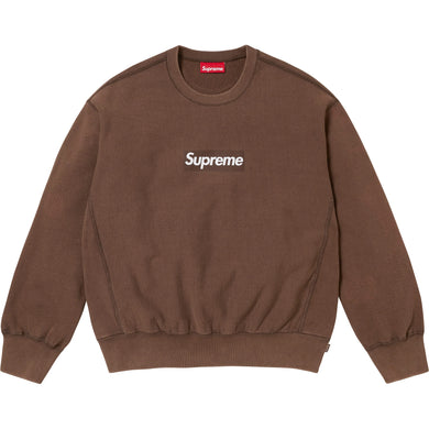 Supreme SS25 Washed Box Logo Crewneck Brown