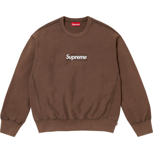 Supreme SS25 Washed Box Logo Crewneck Brown