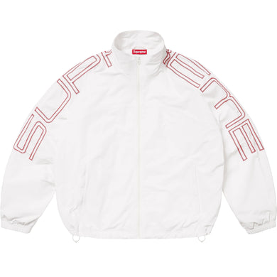 Supreme Spellout Embroidered Track Jacket White