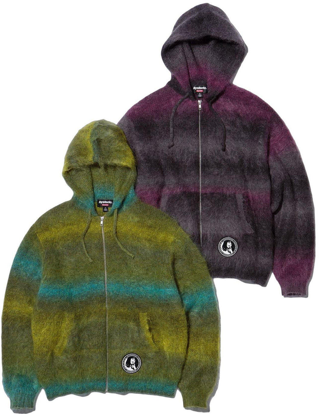 PREORDER SUPREME®/HYSTERIC GLAMOUR MOHAIR ZIP UP HOODED SWEATER