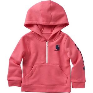 Carhartt Kids Long Sleeve Half Zip Sweatshirt Pink