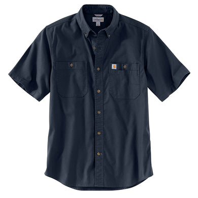Carhartt Rugged Flex® Relaxed Fit Midweight Canvas Short Sleeve Shirt Navy