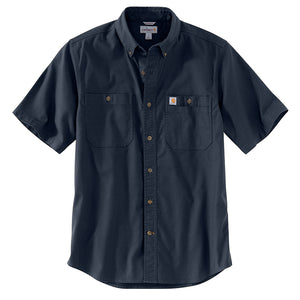 Carhartt Rugged Flex® Relaxed Fit Midweight Canvas Short Sleeve Shirt Navy