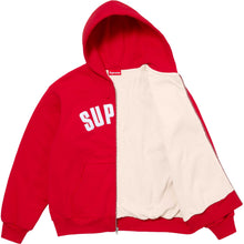 Supreme Arc Thermal Lined Zip Up Hooded Sweatshirt Red