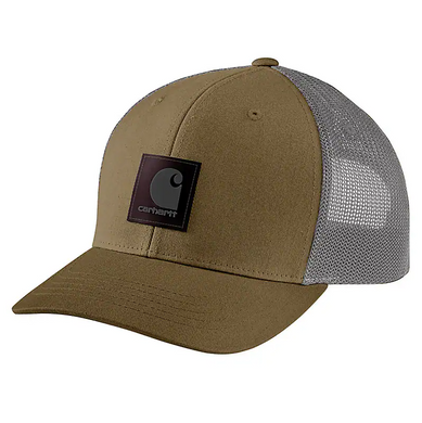 Carhartt Rugged Flex® Twill Mesh Back Logo Patch Cap Dark Khaki
