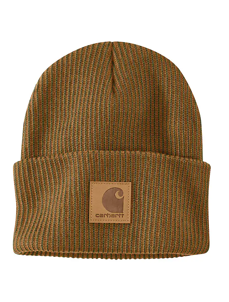Carhartt Knit Cuffed Plaited Beanie Brown
