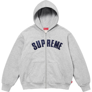 Supreme Arc Thermal Lined Zip Up Hooded Sweatshirt Grey