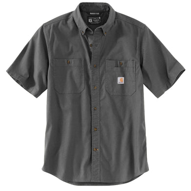 Carhartt Rugged Flex® Relaxed Fit Midweight Canvas Short Sleeve Shirt Gravel
