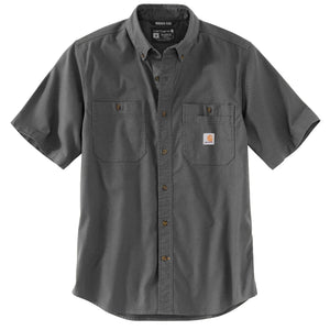 Carhartt Rugged Flex® Relaxed Fit Midweight Canvas Short Sleeve Shirt Gravel