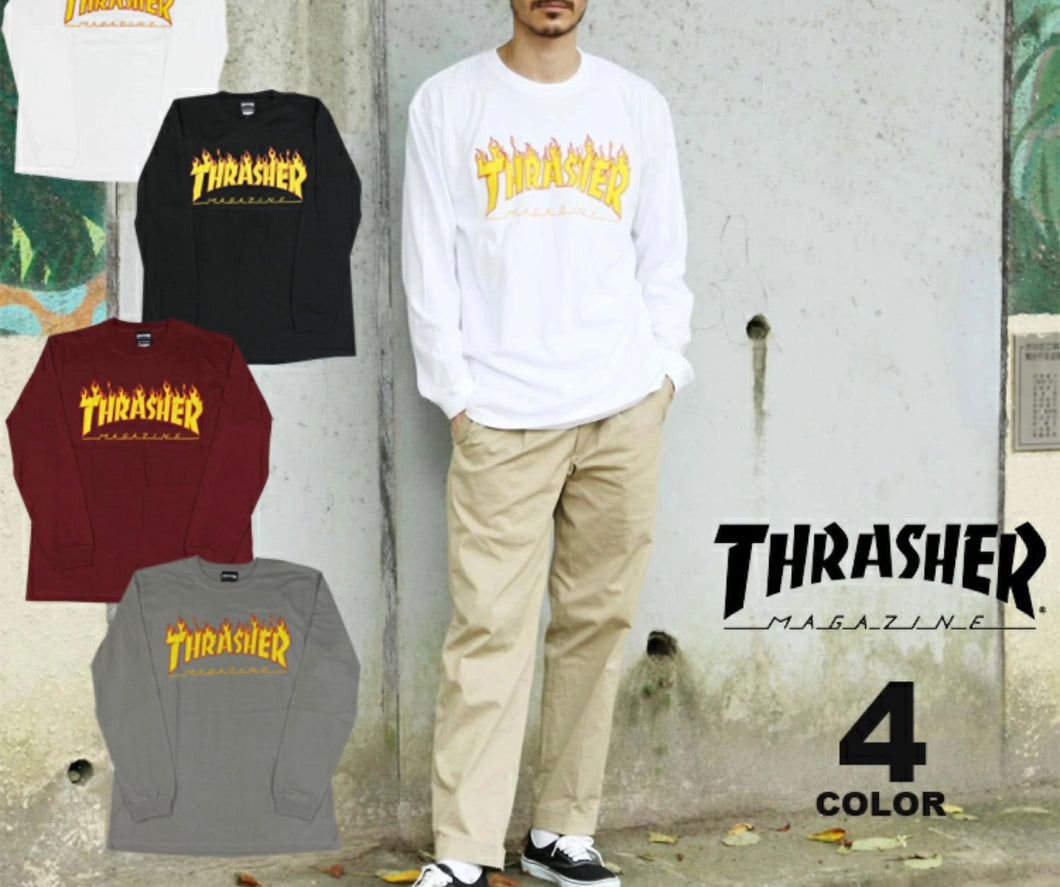 Thrasher Japan Flame Logo L/S Tee