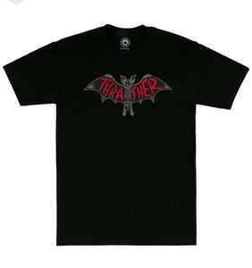 Thrasher Bat Logo Tee Black
