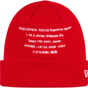 Supreme New Era HQ Beanie Red