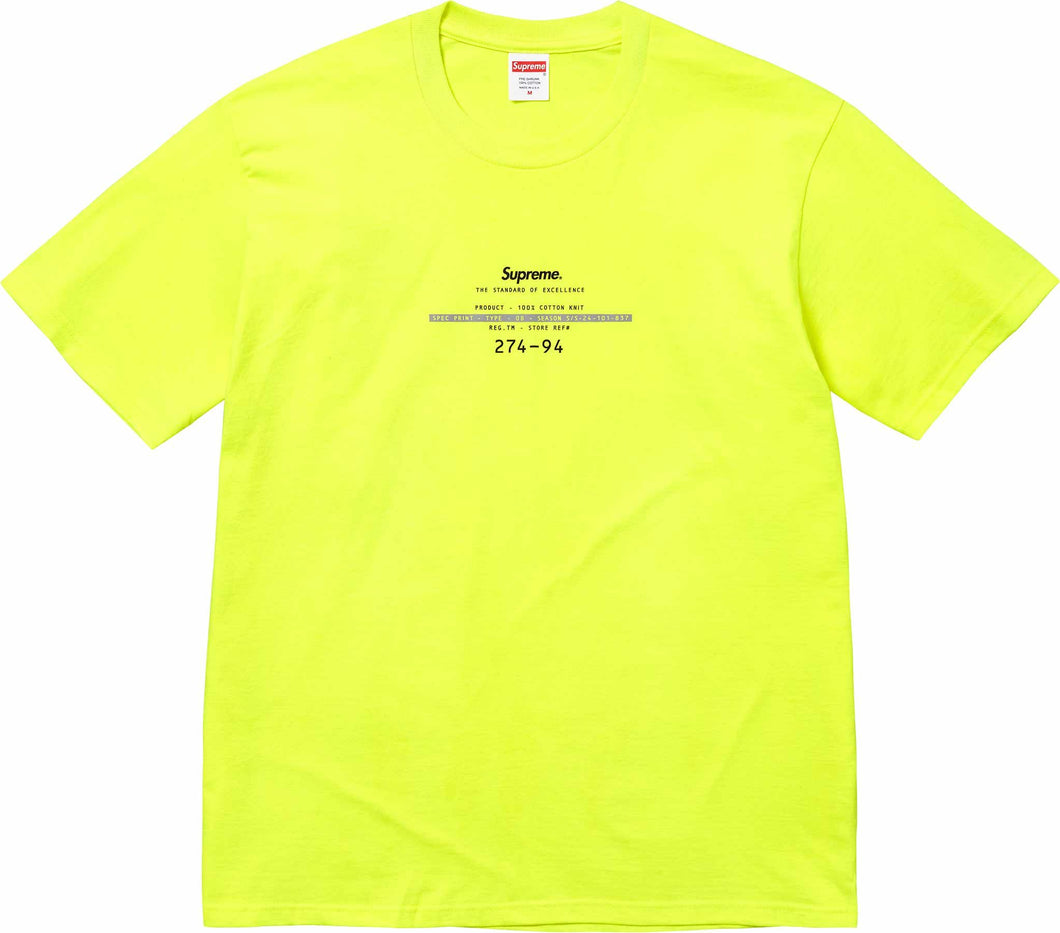 Supreme Standard Tee Yellow