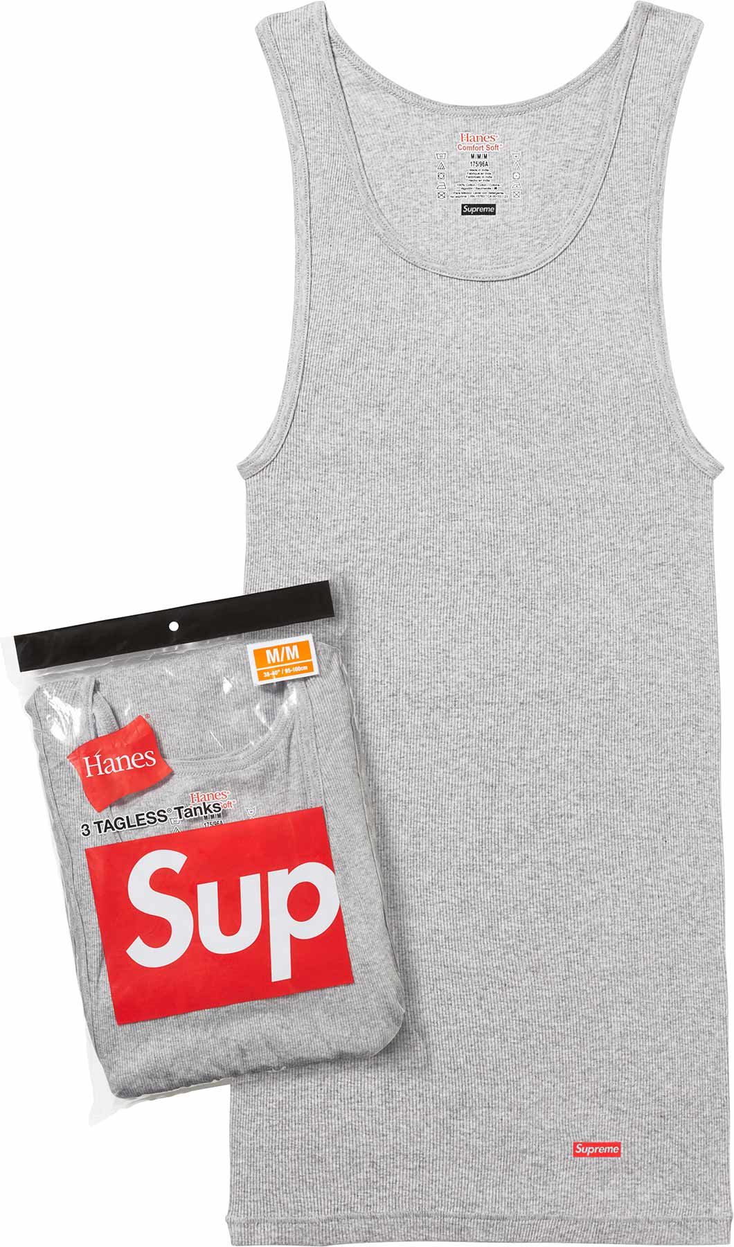 Supreme Hanes Tagless tank Top (3 Pack) Grey