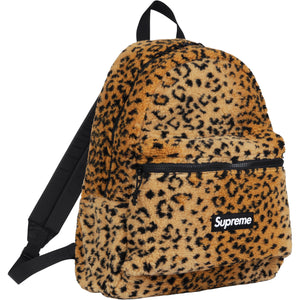 Supreme Leopard Fleece Backpack Brown