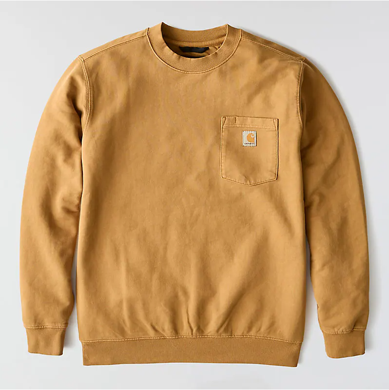 Carhartt Garment Dye Crewneck Pocket Sweatshirt Carhartt Brown