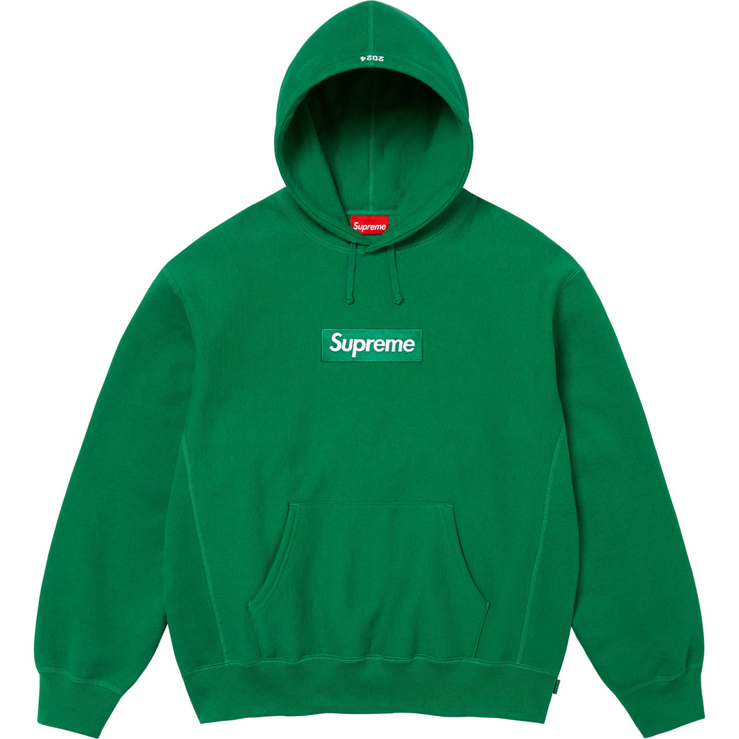 Supreme Box Logo Hooded Sweatshirt Green FW24