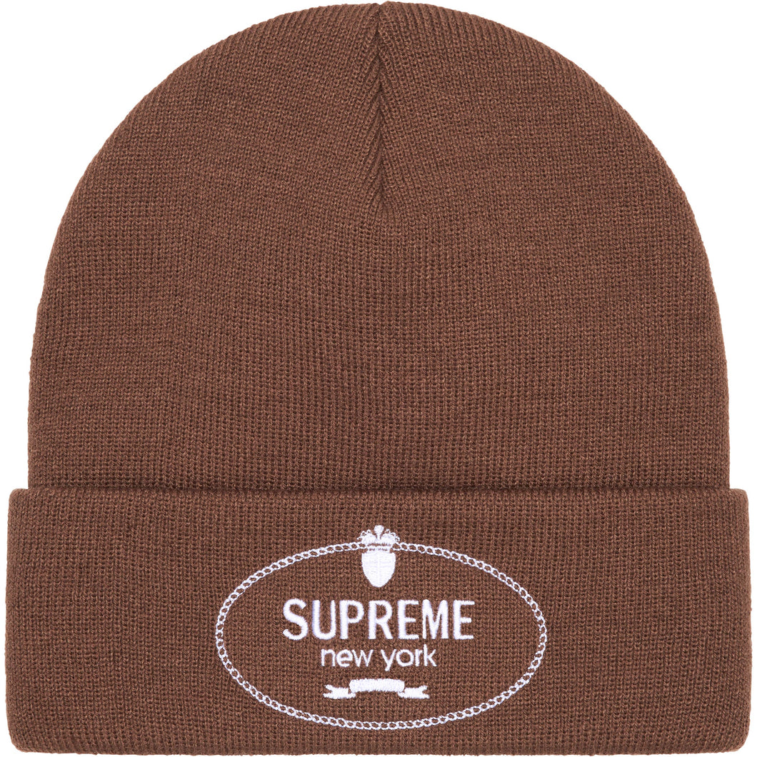 Supreme Crest Beanie Brown