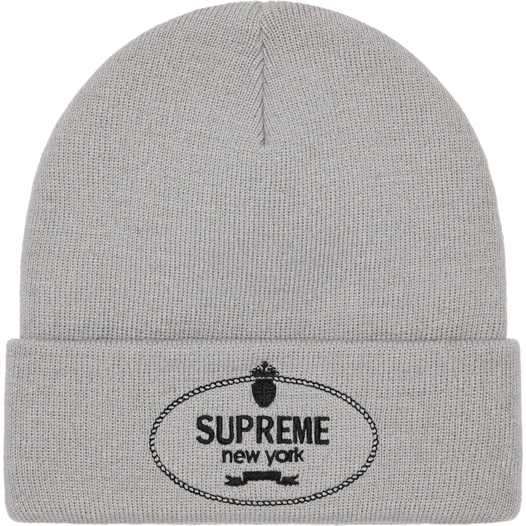 Supreme Crest Beanie Grey