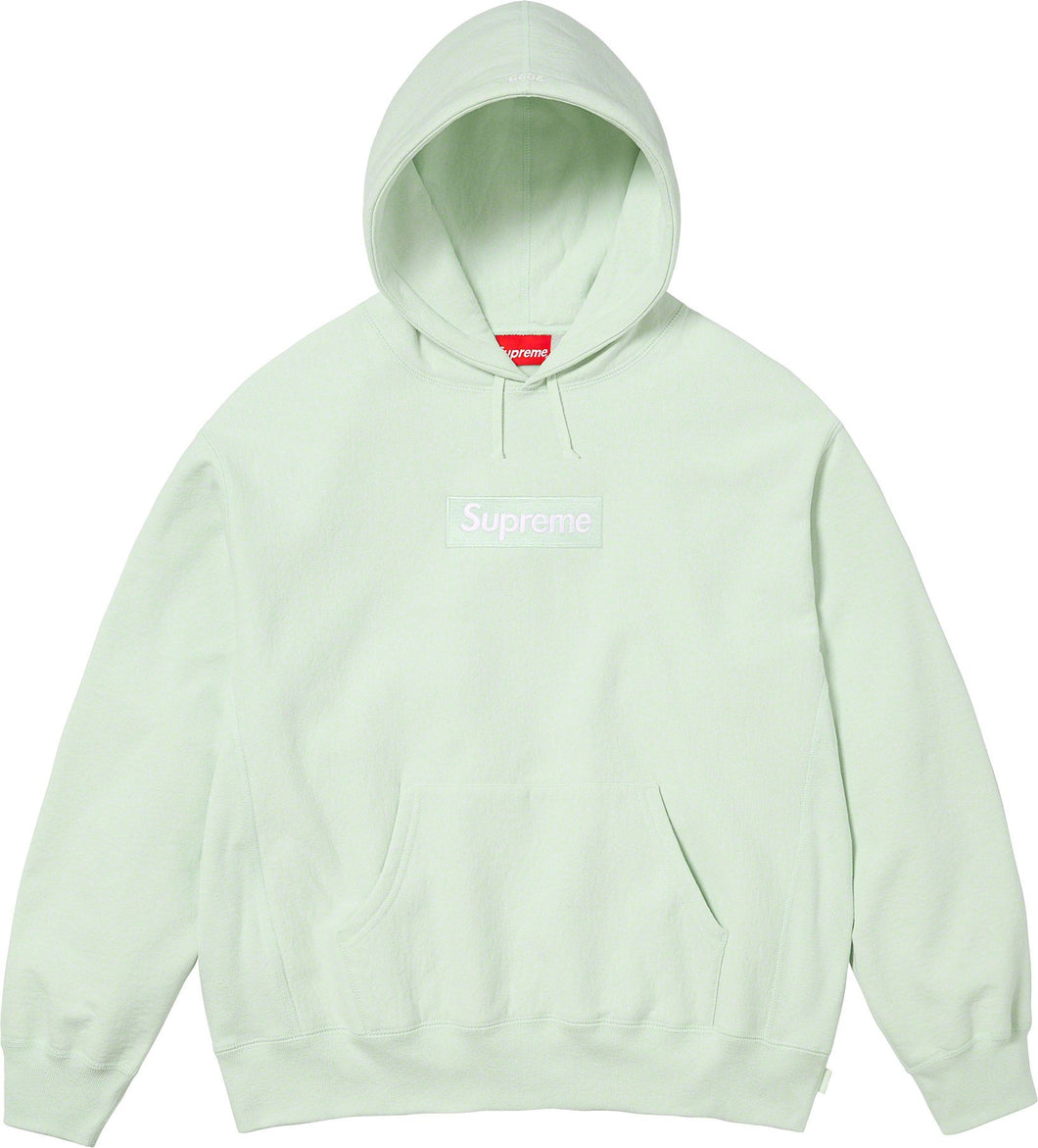 Supreme Box Logo Hooded Sweatshirt Light Green FW23