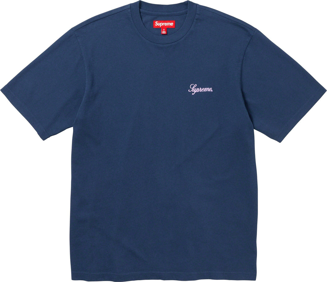 Supreme Washed Script SS Top Navy