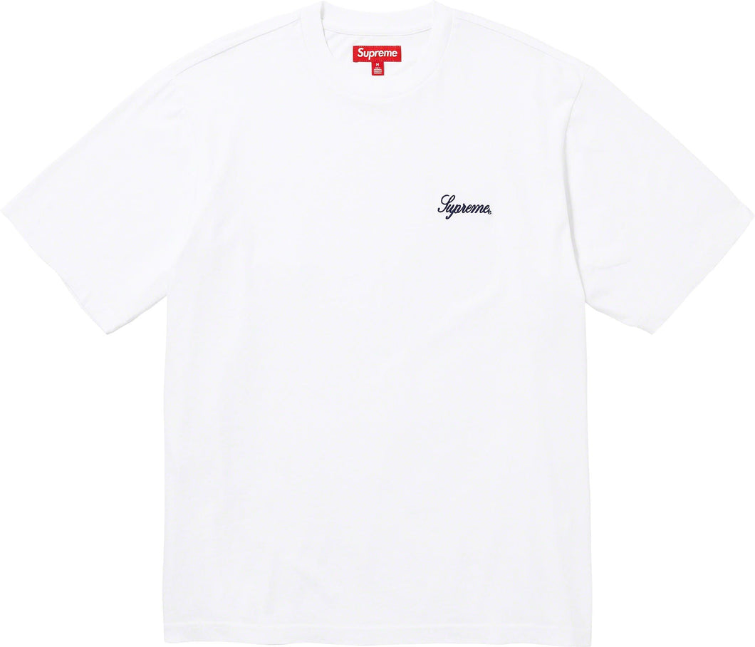 Supreme Washed Script SS Top White