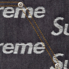 Supreme Jacquard Logos Denim Trucker Jacket Rigid Indigo