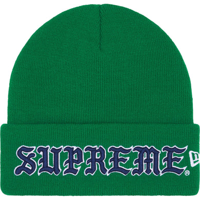 Supreme New Era® Old English Beanie Green
