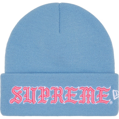 Supreme New Era® Old English Beanie Light Blue