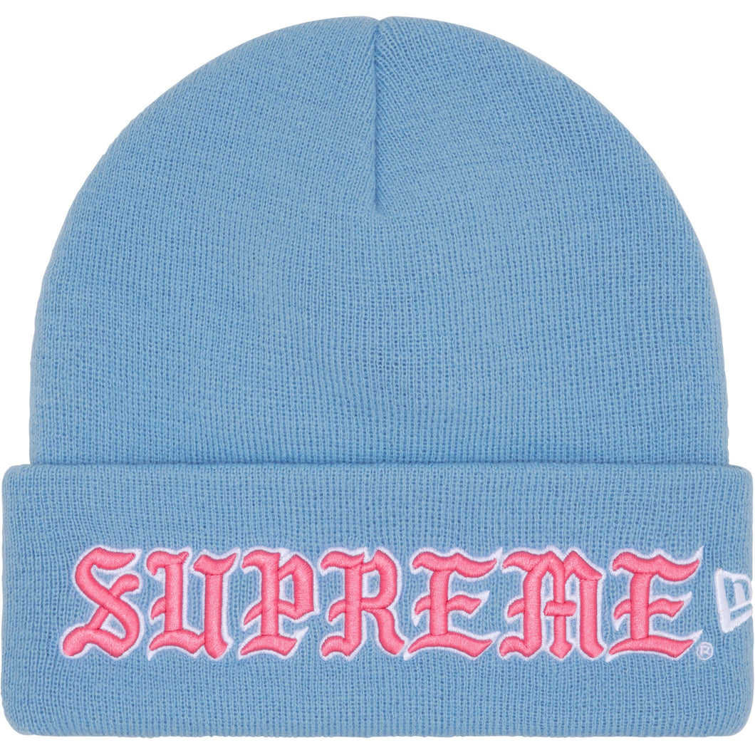 Supreme New Era® Old English Beanie Light Blue