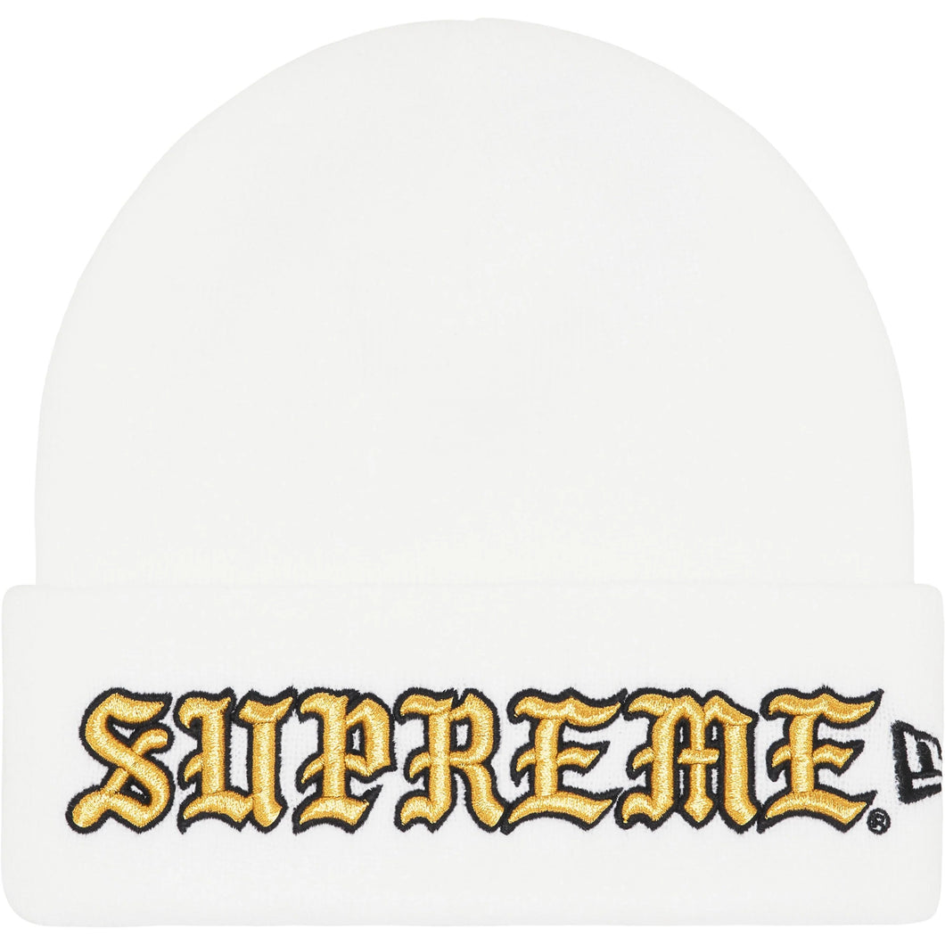 Supreme New Era® Old English Beanie White