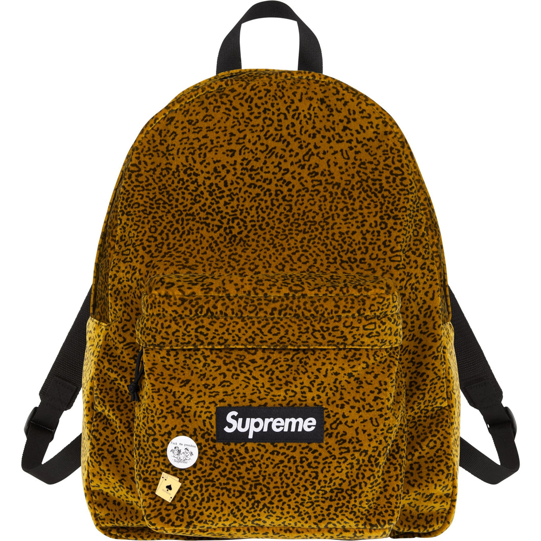 Supreme Velvet Backpack Tan Leopard