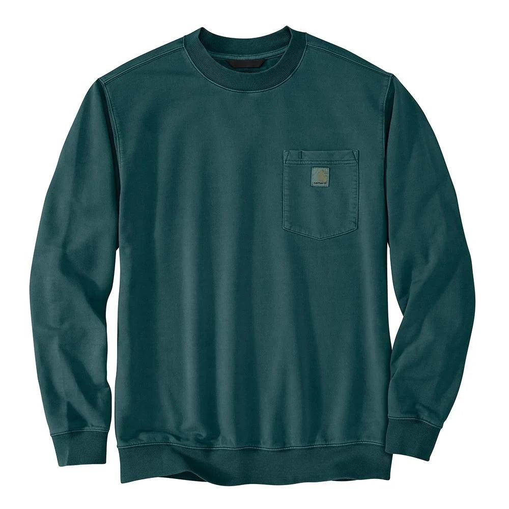 Carhartt Garment Dye Crewneck Pocket Sweatshirt Greenstone