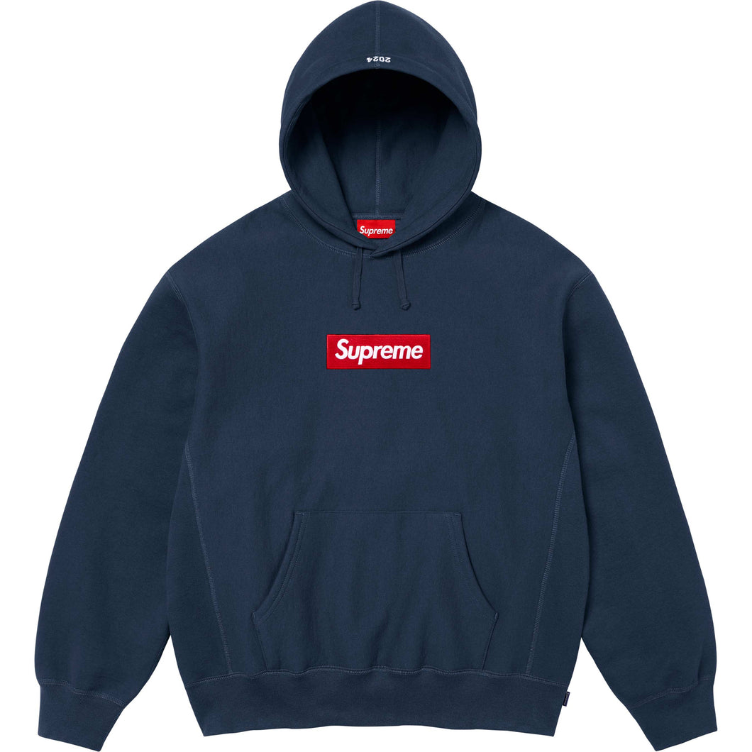 Supreme Box Logo Hooded Sweatshirt Navy FW24