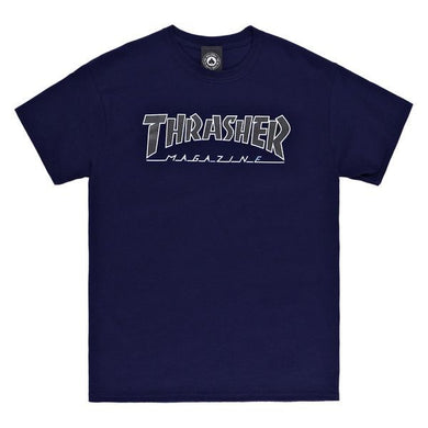 Thrasher Mag Logo Outline Tee Navy
