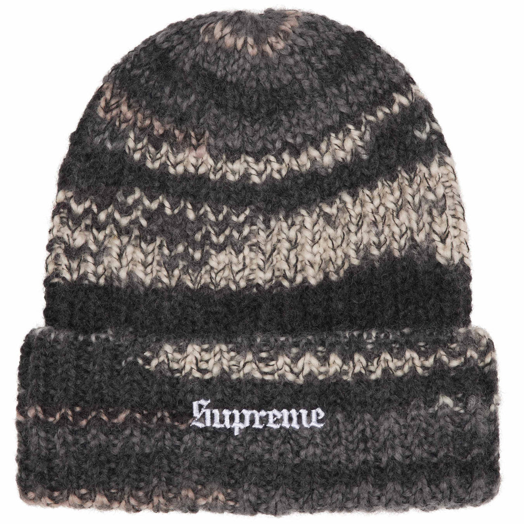 Supreme Space Dye Stripe Beanie Black