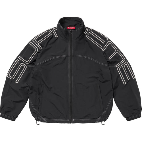 Supreme Spellout Embroidered Track Jacket Black