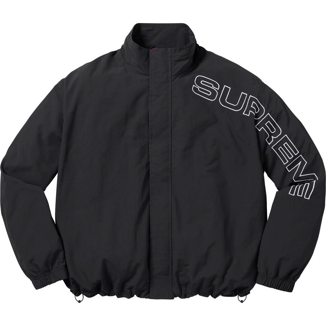 Spellout Embroidered Track Jacket Black