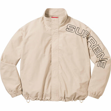 Spellout Embroidered Track Jacket Sand