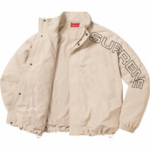 Spellout Embroidered Track Jacket Sand
