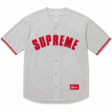 Supreme Ultrasuede Mesh Baseball Jersey Grey