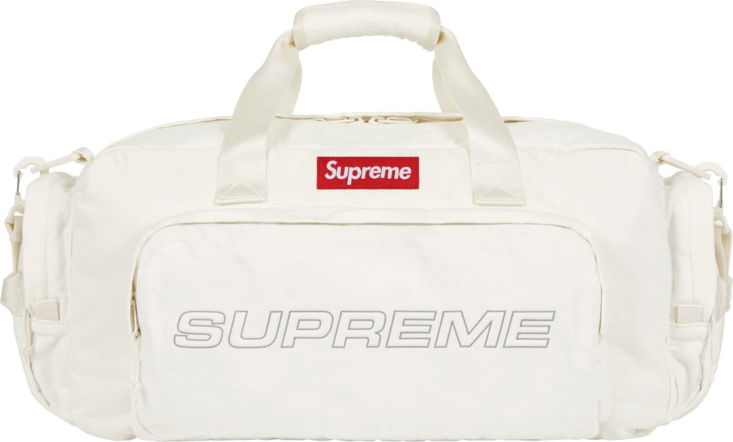 Supreme FW25 Denim Duffle Bag White