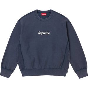 Supreme SS25 Washed Box Logo Crewneck Navy