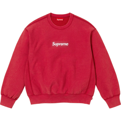 Supreme SS25 Washed Box Logo Crewneck Red