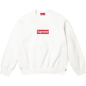 Supreme SS25 Washed Box Logo Crewneck White