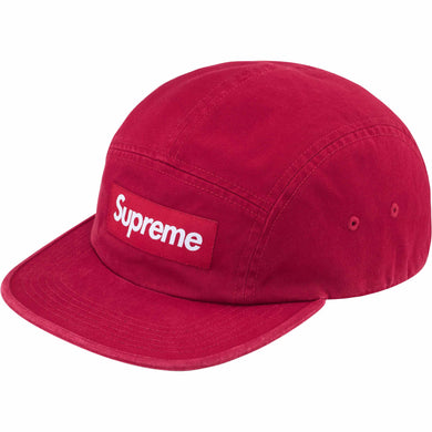 Supreme Washed Chino Twill Camp Cap Red