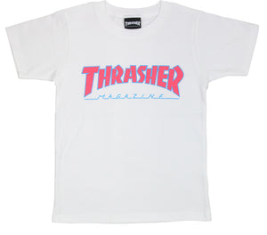 Thrasher Kids Mag Logo S/S Tee White